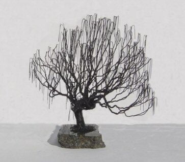 Bonsai Boy w052 Wire Bonsai Tree Sculpture - Weeping Willow Style Black