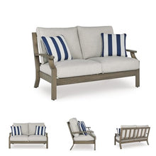 Signature Design by Ashley High Back Outdoor Loveseat, Brown/Beige