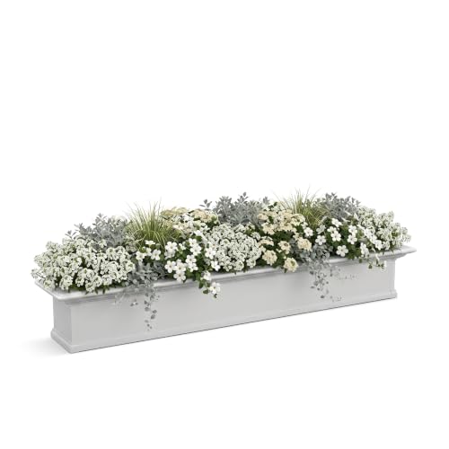 Mayne Yaleview 72in Self-Watering Rectangular Window Box Planter, White