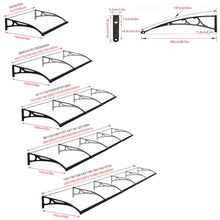 Outdoor Front Door Patio Awning, UV Resistant Polycarbonate, Sun Rain Shelter with Aluminum Brackets (100x280cm)