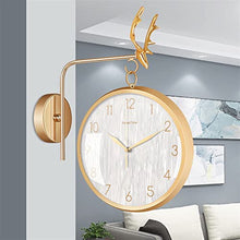 HEXEH wall Clock Wall Clock Double Sided Garden Clocks Modern Indoor Outdoor Hanging Clocks with Mute Chip for Living Room Bedroom Study Wall Decoration Clock (Color : White)