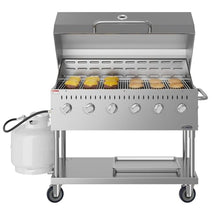 48 in. Commercial Outdoor Propane Gas Grill with Roll Dome Cover, ETL Listed in Stainless-Steel (CGKIT4-48D)