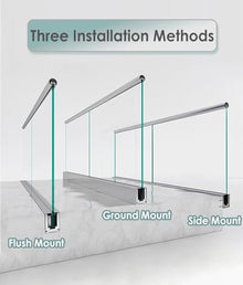 1pc Durable Aluminum Glass Railing Spigot Clamp for Indoor/Outdoor Use - Commercial Glass Pool Fence Brackets(Silver,L 5M/197 Inch)