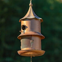 4 Assorted Hanging Birdhouse Feeder Chimes in Antique Copper The Homestead Collection (Set of All 4 (1 of Each))
