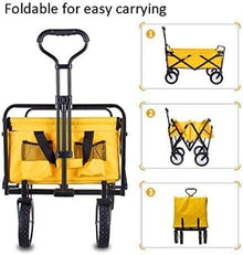Folding Garden Trolley Cart Heavy Duty Wagon Multi-Function Shopping Cart for Outdoor Camping Beach Supermarket
