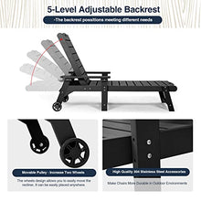 hOmeQomi Lounge Chair Set of 2 Adjustable Backrest All Weather Waterproof Black