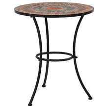 JKSVTF 3 Piece Mosaic Bistro Set Ceramic Tile Orange/Grey, Garden Table and Chairs, Garden Chairs Set, Patio Set, Outdoor Table and Chairs, Garden