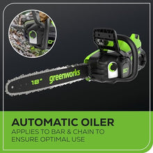 Greenworks 80V 18 in Cordless Electric Chainsaw, 4.0 Ah Battery and Charger
