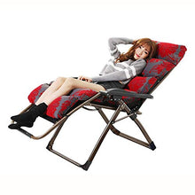 FAFACAI Folding Recliner, Outdoor Reclining Zero Heavy Duty Chair, Extra Wide Adjustable Lounger Chair for Patio Garden Beach Pool, with Cushions Support 200kg