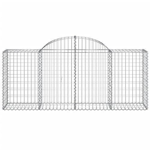 Arched Gabion Baskets 4 pcs Galvanized Iron Plant Pots Self-Watering Indoor Outdoor Gardening