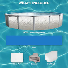 Puri Tech 18'x52 Lakeview Above Ground Swimming Pool Set with Liner, Skimmer, Liner Pad, and Pool Cove for Replacement Backyard Swimming Pool Setup