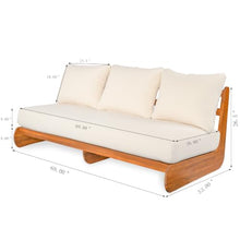 Christopher Knight Home Poppy 2 Piece Patio Conversation Set with Cushion, Acacia Wood 6 Seater Outdoor Sofa Chat Set, Outdoor Sectional Sofa Set of 2 for Patio Furniture Set, Teak+Beige