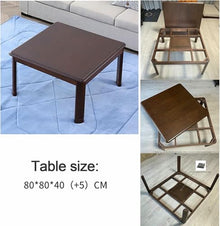 MNJVCFDS Japanese kotatsu Table Blanket Set with Heater,Coffee or Tea Low Floor Meditation Table,Keep Feeties Warm,Winter Heating Tatami Bay Window Multifunctional Solid Wood