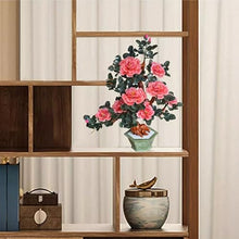 SYRIS Simulation Potted Plants Bonsai Tree Living Room Jade Crafts Flower Stand Tea Table Decoration Porch Decoration Jade Carving Peony Flower Bonsai Fake Plant Greenery Decor for Desk