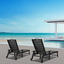 hOmeQomi Lounge Chair Set of 4 Adjustable Backrest All Weather Waterproof Black