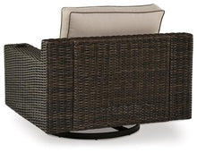 Signature Design by Ashley Coastline Bay Casual Outdoor Swivel Lounge with Cushion, Beige & Dark Brown