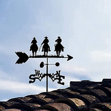 Weather Vane Three Cowboys Riding Wind Vane Wind Direction Indicator Weathervane Stainless Steel for Outdoor Garden Gazebo