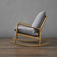 IIPOSAQQ Retro Solid Wood Rocking Chair Smooth Rocking Motion Detachable Washable Zipper Cushion Suitable for Terrace Living Room