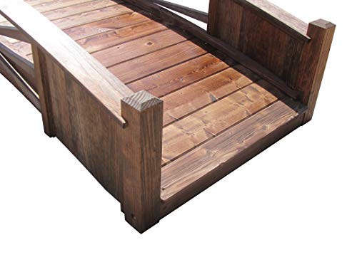 SamsGazebos Sunburst Garden Bridge 8 ft Brown