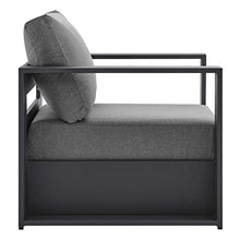 Modway Tahoe 4-Piece Fabric Powder-Coated Aluminum Outdoor Set Gray Charcoal