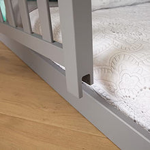 Max & Lily Twin/Twin Low Bunk Bed with Stairs and Guard Rails Grey