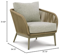 Signature Design by Ashley Swiss Valley Outdoor Lounge Chair Set of 2 Light Brown & Light Gray