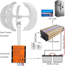 AityBuy 12v 24v Wind Turbine Generators,Portable Vertical Wind Power Turbine Generator,5 Blade Wind Generator Kit with Controller,3 Phase Ac Permanent Magnet Generator 12V-6000W