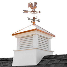 Good Directions 30" Square Manchester Vinyl Cupola with Rooster Weathervane White