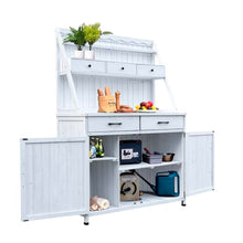 Wooden Potting Bench with Storage Cabinet for Garden Tasks, Sturdy Work Surface and Tool Organization for Patio or Greenhouse