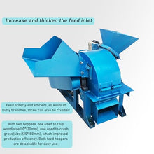 HQHAOTWU Wood Chipper Branch Crusher Sawdust Mulcher Double Hoppers Heavy Duty Chipper Shredder for Wood Branch Leaves Halm Straw 220V Single-Phase