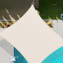 Outdoor Sun Shade Sail Durable Rectangular 5x8m Beige 90% UV Block Water Permeable Canopy Cover for Patio Garden Pergola Backyard Carport