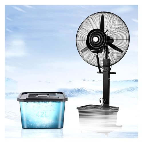 Industrial Oscillating Misting Fan with 42L Water Tank, High-Efficiency Cooling for Greenhouse, Factory, and Workshop Use(750Mm)
