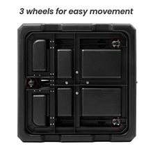 Unknown1 Patio Heavy Duty Fillable Offset Umbrella Base Stand with Wheels and Drag Rod 35.04" L X W 7.87" H Black Square Plastic