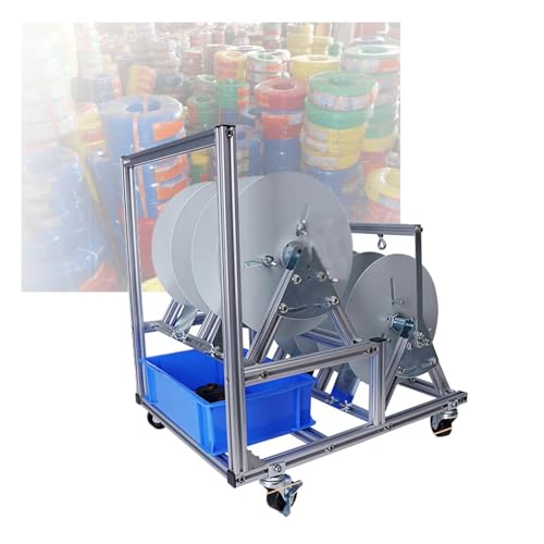 SDVantage Wire Spool Cart, Portable Hose Reel Dispenser,Cord Rack Swivel Caster Wheels with Parts Box,for Winders Paracord,53X50X40Cm