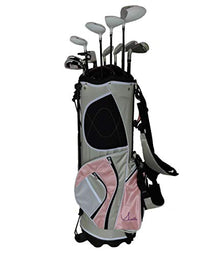 Sephlin Signature Women's 13-Piece Right Hand Golf Club Set with Bag Gray/Pink/Silver