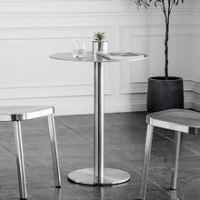 Stainless Steel Modern Sofa End Table for Living Room - Tall Bistro Pub Table for Patio or Balcony - Freestanding Breakfast Desk or Coffee Table,One Color-50x105cm
