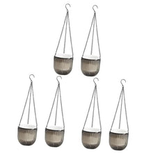 4 pcs Planters Hanging Garden Inch and Self Gray Fence for Chains Hooks Plants Resin Succulent Chain Plant Decorative Pots Round Containers Outdoor Indoor Basket (Greyx3pcs 16.5X15CMx3pcs)