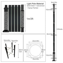 LYUCAYHQ 10Ft to 20Ft Light Poles for Outside, Portable Outdoor Light Pole, Solar Street Light Pole Accessory for Street, Patio, Backyard, Basketball Court, Park(600cm/20ft)