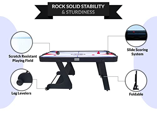 PUCK Eros 5.5-Foot Folding Air Hockey Table Jet Black