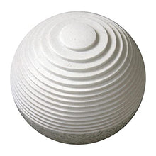 HomeRoots Sandstone 14" X 12" White Round Outdoor Ball with Lines and Light