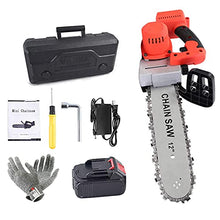 Electric Chainsaw 8 Inches 10 Inches 12 Inches One-Hand Cordless Chainsaw with 2 Li-Ion Batteries Cuts Precisely Gardening Cutting Branches and Wood (1 Battery 8 Inches)
