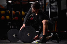 ToughFit Bumper Plate with Steel Insert - Rubber 2" Olympic Barbell Weightlifting Plates Set Black
