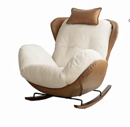 RFBXZPTADNU Capsule Rocking Chair, Adjustable Single Lazy Sofa for Living Room & Balcony(Coffee Fabric80*95 * 80cm)