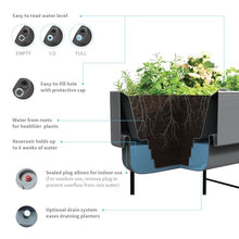 TruDrop Nest Self-Watering Raised Garden-Bed, Elevated Planter Box for Edible Gardening, Tomatoes, Herbs Planter - 18'' x 36'' (Alpine White)