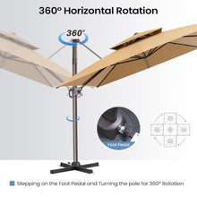 OROTLECT 9' X 11' Double Top Cantilever Umbrella with Weighted Base
