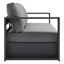 Modway Tahoe Aluminum Outdoor Patio Sofa in Gray Charcoal