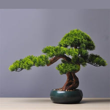 Bonsai Simulation Pine Tree with Green Pot Ornament Home Living Room Potted Plants Desktop Plant