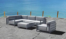 Whiteline Modern Outdoor Living Sensation Indoor/Outdoor Ottoman Grey