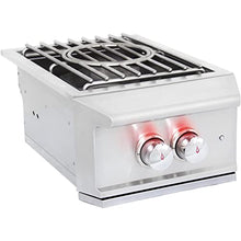 Drop -in Grill Accessory | Built-in Natural Gas Burner | High Performance Power Burner with Wok Ring | Stainless Steel Lid - Outdoor Kitchen Grilling Accessory