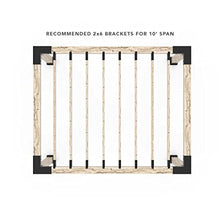 TOJAGRID Pergola Kit for 6x6 Wood Posts with KNECT 2x6 Top Rafter Brackets Black